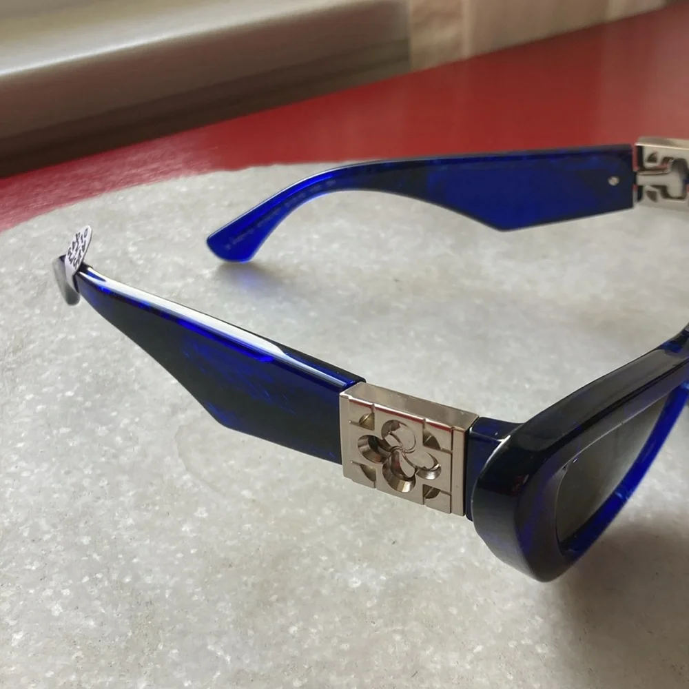 2025 Burberry Rose Blue Cateye Glasses x Silver Hardware NWT